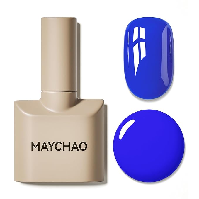 MAYCHAO 15ML Neon Blue Gel Nail Polish 1Pc Bright Blue Gel Polish Soak Off UV LED Nail Polish Nail Art Starter Manicure Salon DIY at Home, 0.5 OZ