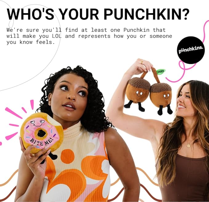 Punchkins Plush Gift, Sweet and Cute Collectible for Adults, Unique Desk Decor, Emotional Support Toy, Blue