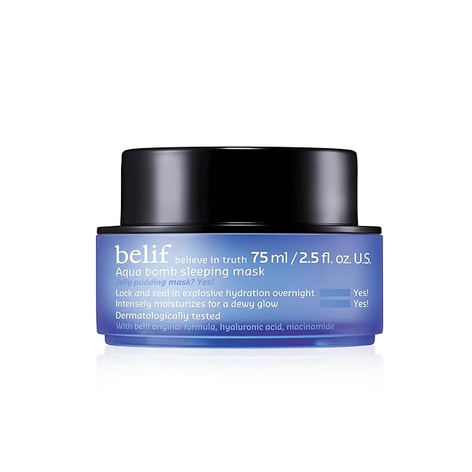 belif Vitamin E Jelly Overnight Mask – Hydrating & Plumping Face Moisturizer with Red Algae & Jojoba Oil, Deep Repair for Glass Skin, Korean Sleeping Mask for Intense Hydration & Radiance, 2.53 fl oz
