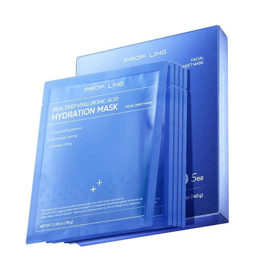 Prof. Ling Full-Spectrum Hyaluronic Acid Face Mask – Deep Hydrating, Firming & Soothing Sheet Mask for Sensitive Skin, Plumping & Anti-Wrinkle Facial Treatment-5ea