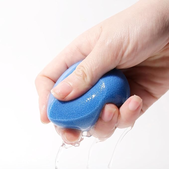 JUNO & Co. Microfiber Makeup Sponge Set 4-Pack, Dual Layer Technology and Airbrushed Complexion Finish, Makeup Blender for Foundation, Powder and Cream