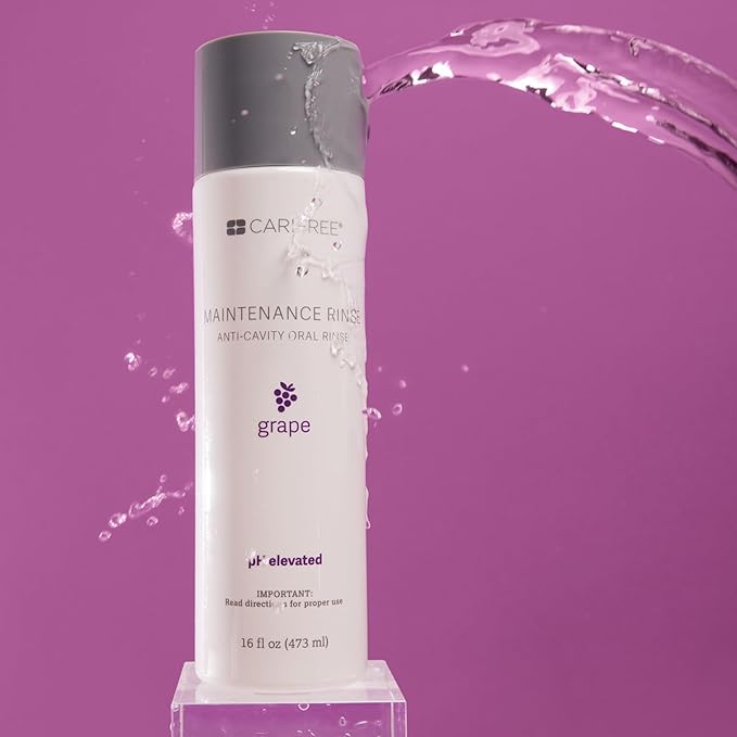 CariFree Maintenance Rinse, Grape Flavored, Anti-Cavity Fluoride Mouthwash, Dentist Recommended, Prevents Oral Decay, Freshens Breath, Alcohol-Free, Neutralizes pH, 16 Fl Oz (Pack of 2), Grape