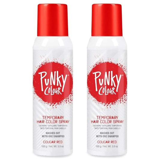 Punky Temporary Hair Color Spray – Cougar Red, Instant Vivid Temporary Hair Dye for Women, Wash Out, Hair-Color Spray, 3.5 oz, 2 Pack