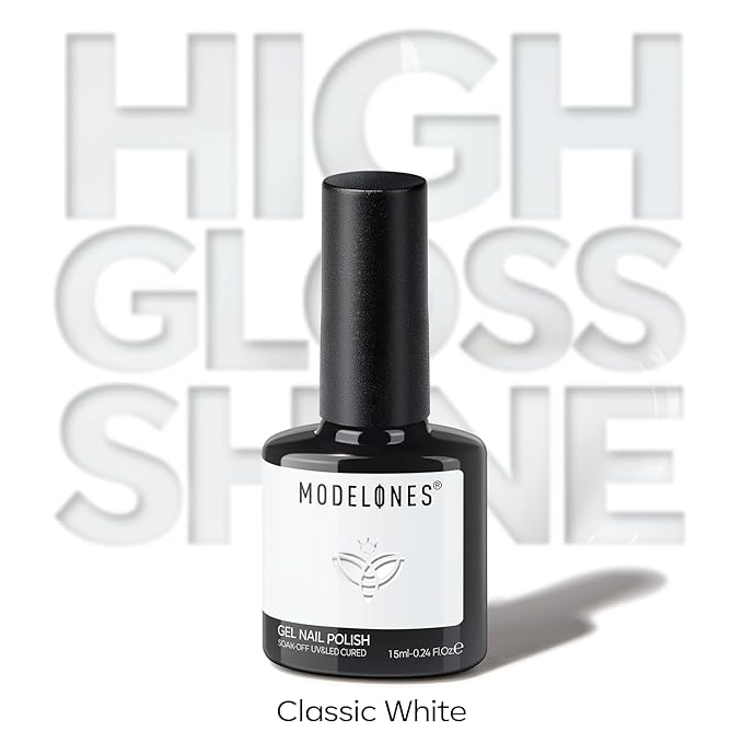 modelones Gel Nail Polish White Gel Polish Solid Nail Poish Soak Off Pastel U V White Art Design Salon DIY Manicure 15 ML