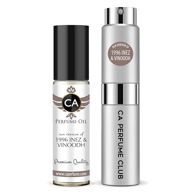 CA Perfume Duo Impression of 1996 Inez & Vinoodh For Women And Men Perfume Layering Set Long Lasting Travel Size EDP + Body Oil Roll-On Bottle 0.27 Fl Oz+0.33 Fl Oz