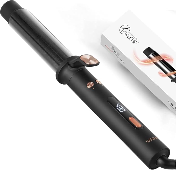 Automatic Rotating Curling Iron, 1 1/4 Inch Self Curling Wand with Extra Long 5.5” Tourmaline Ceramic Barrel, Fast Heating Ionic Hair Curler for Long Hair, Adjustable Hot Tools for Curls Waves 1.25"