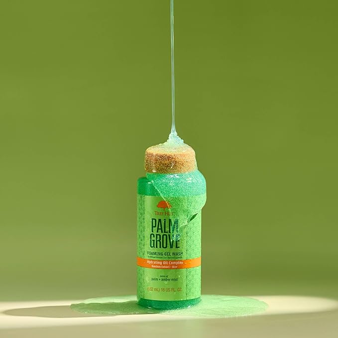 Tree Hut Palm Grove Foaming Gel Wash, Hydrating & Moisturizing Body Wash with Shea Butter & Nourishing Essential Oils, Daily Cleanser for Soft Smooth Skin, 18 fl oz