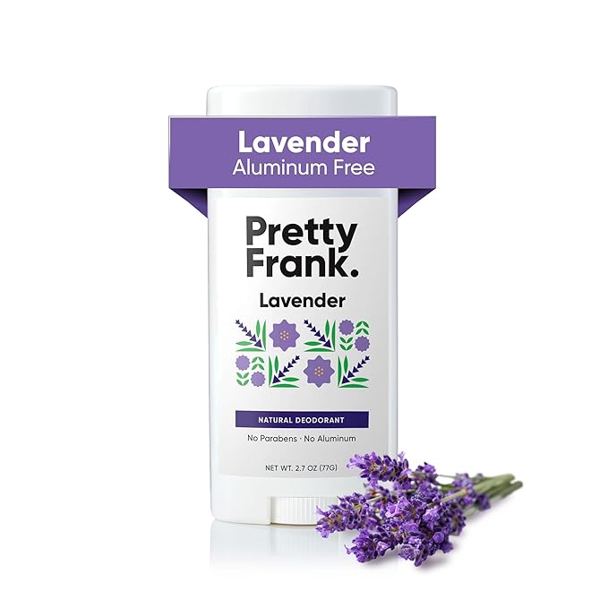 Pretty Frank Natural Aluminum-Free Deodorant Stick, Lavender (1-Pack) | All-Day Odor Control for Women & Men | Effective, Skin Soothing Formula with Safe, Organic Ingredients and Essential Oils