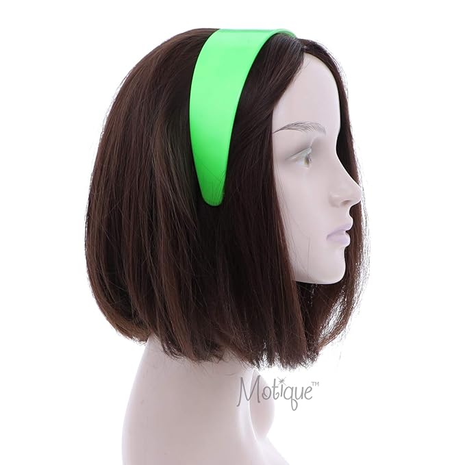 Motique Accessories Neon Green 2 Inch Hard Plastic Headband with Teeth Women and Girls wide Hair band