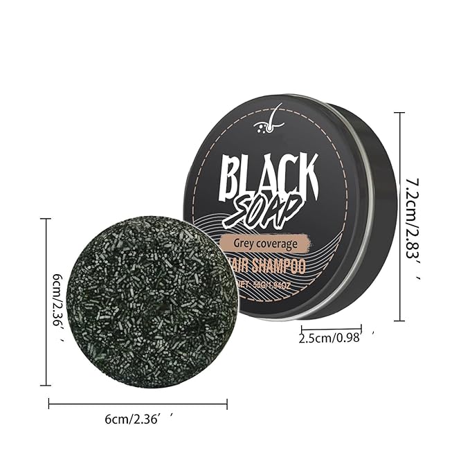 Gray Hair Reverse Bar Soap, Black Shampoo Bar for Hair & Beard Darkening, Herbal Black Soap for Men & Women Gray Hair Coverage, Deep Clean & Nourish the Scalp 3Pcs