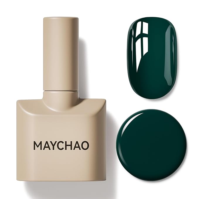 MAYCHAO 15ML Gel Nail Polish 1Pc Emerald Green Gel Polish Soak Off UV LED Nail Polish Nail Art Starter Manicure Salon DIY at Home, 0.5 OZ