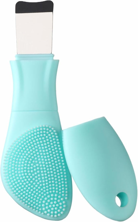 Blackhead Remover & Silicone Face Scrubber,Face Spatula,Facial Cleansing Brush, Pore Brush, Face Scrubber Exfoliator for Facial Deep Cleansing (Cyan)