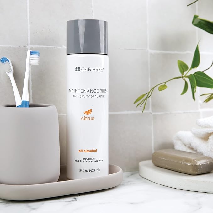 CariFree Maintenance Rinse, Citrus Flavored, Anti-Cavity Fluoride Mouthwash, Dentist Recommended, Prevents Oral Decay, Freshens Breath, Alcohol-Free, Neutralizes pH (16 Fl Oz (Pack of 4)