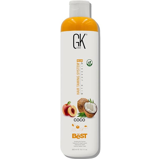 GK HAIR Global Keratin The Best COCO (10.1 Fl Oz/300ml) Smoothing Keratin Hair Treatment - Professional Brazilian Complex Blowout Straightening For Silky Smooth & Frizz Free Hair