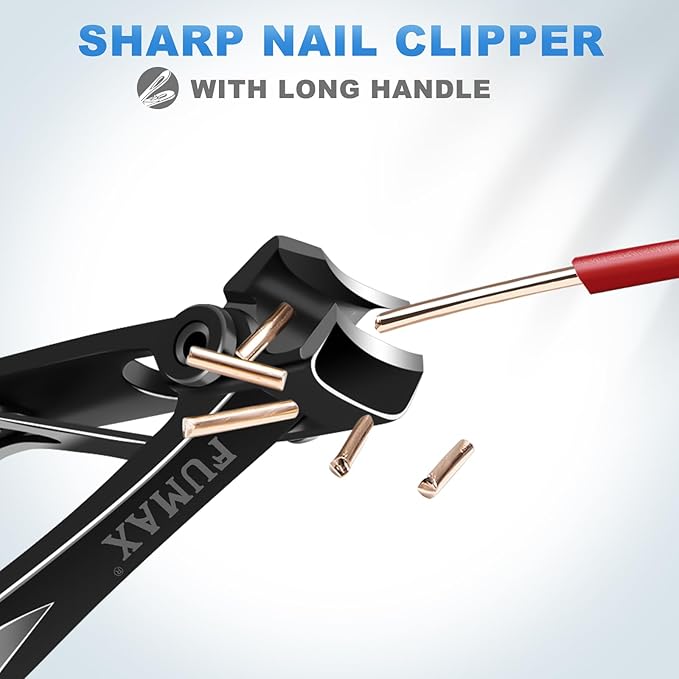 Toenail Clippers for Seniors Thick Toenails, Heavy Duty Large Nail Clippers with 15mm Wide Jaw Opening, Long Handle Toe Nail Clippers for Thick Nails Gifts for Men, Seniors Women