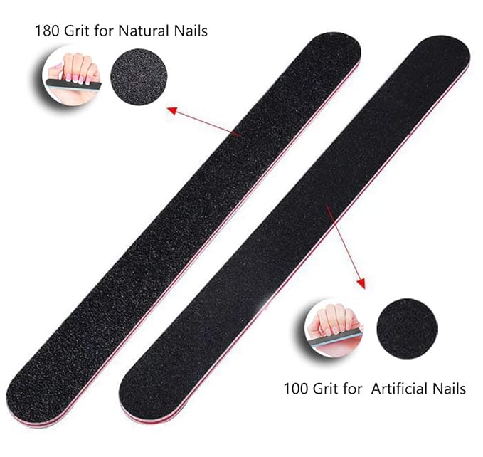 Nail File 43ct 100/180 Grit Emery Board Filer for Acrylic/Natural Fingernail