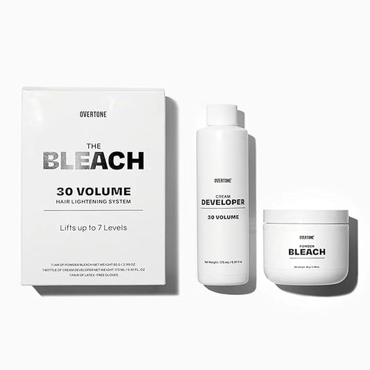 Overtone The Bleach 30 Volume Hair Lightening Kit - Professional-Grade, Vegan & Cruelty-Free Bleach with Squalene, Hydrating Ingredients & Built-In Toning- Lifts Up to 7 Levels for Vibrant, Even Color