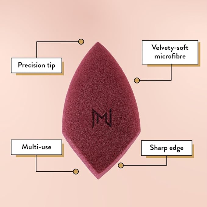 NATASHA MOOR Makeup Blender “Warrior” - Velvety Microfiber, Premium, Vegan, Latex-Free - Ideal for Flawless Makeup Application, Undereye Concealing, Contouring - Beauty Blender Sponge for Blending