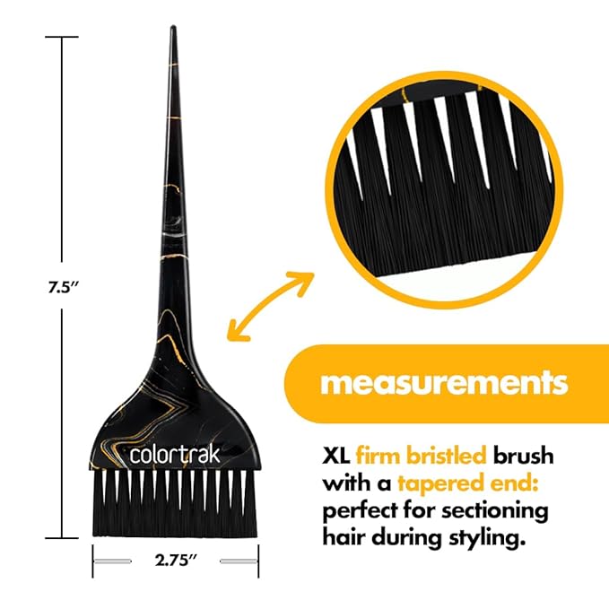 Colortrak Lux 2 Piece Hair Brush Set for Highlighting and Coloring Hair Sections, Includes 1 2.5 Inch Wide Celestial Glow Soft Bristles and 3 Inch Wide Meteor Shower Stiff Bristle Brush