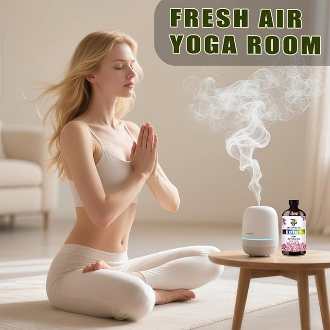 Lotus Essential Oil (4 oz/120 ml) — Lotus Oils for Aromatherapy, diffusers, humidifiers, Home fragrances, DIY Skincare, soap Making, DIY Candle, Relaxation, Yoga, and Meditation