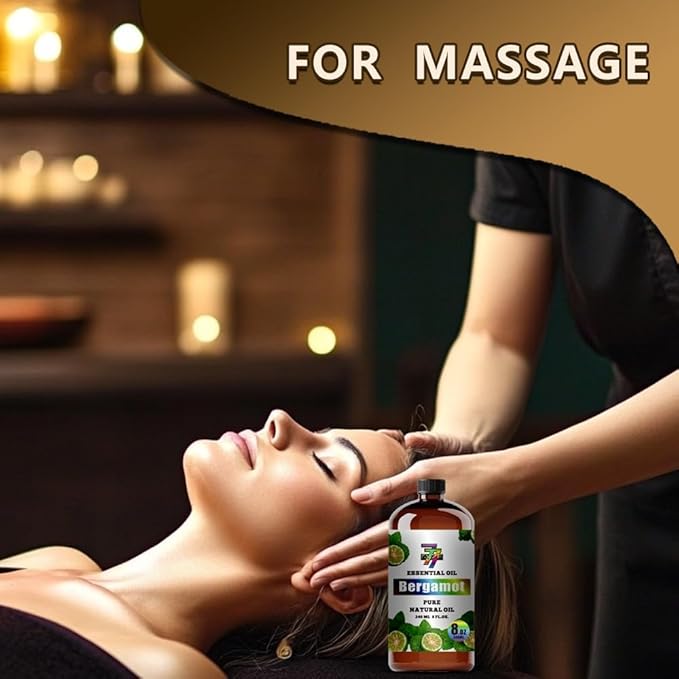 Bergamot Essential Oil (8 oz / 240 ml) – Bergamot Oils for diffusers, humidifiers, Home Baths, Cleaning Products, Yoga, DIY Soaps and DIY Scented Candles