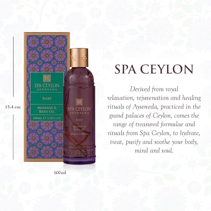 SPA CEYLON Sleep Massage & Bath Oil, Natural Therapy Blend, Ayurveda, Lavender Scented Relaxing Body Massage Oil