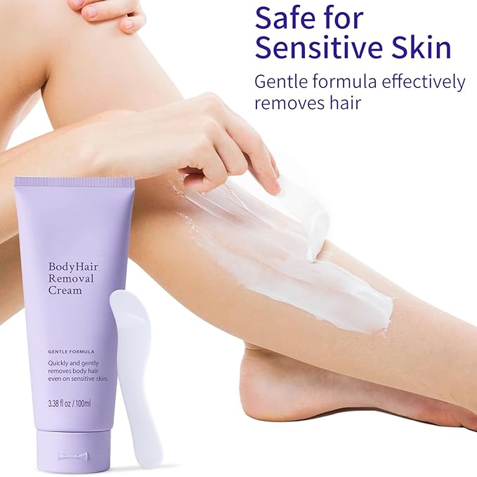 2 PCS Gentle Body Hair Removal Cream for Sensitive Skin, 6.76 Fl Oz, Painless Hairs Removal Cream with Spatula Applicator, Unisex Hair Removal & Skincare