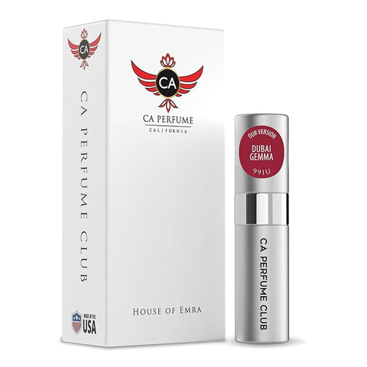 CA Perfume Impression of Dubai Gemma for Women & Men Eau De Parfum Spray Long Lasting Leather Perfume (0.27 Fl Oz / 8ml)