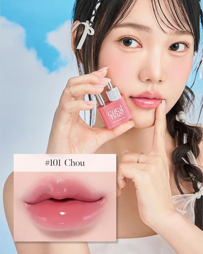 CORLAHAZE Glow Lock Jelly Tint 101 Chou 4g, Hydrating Jelly Glow Lip Stain, Glass-Like Shine Lip Gloss, Long-Lasting Color, Moisturizing Lip Enhancer, Collectible Lock-Shaped Design, Korean Makeup