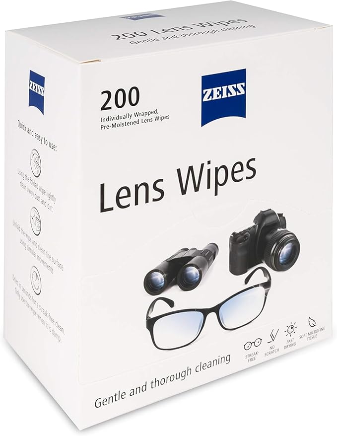 ZEISS Pre-Moistened Lens Cleaning Wipes, 200 Count