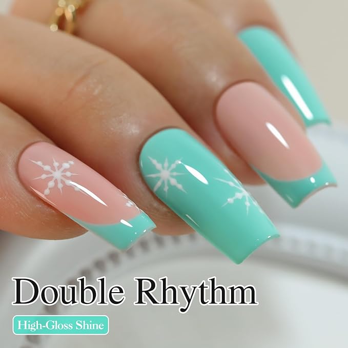 Double Rhythm 15ML Gel Nail Polish Pure Sheer Same Color Same Bottle Soak Off Gel Polish Art Manicure Salon DIY at Home for Women (Sea Blue-A1124)