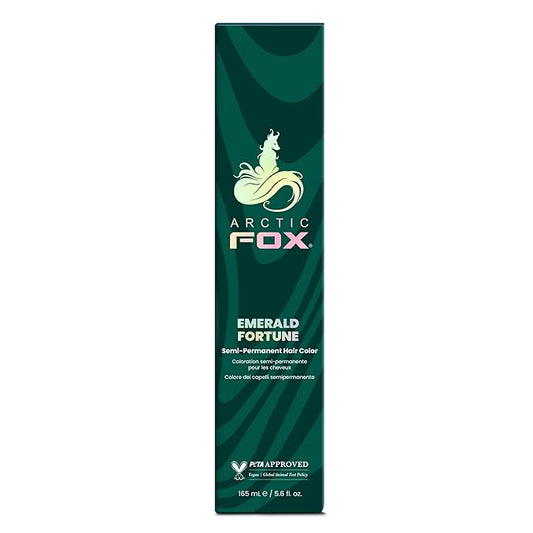 Arctic Fox Semi-Permanent Hair Dye, Emerald Fortune Teal Green, Vegan & Cruelty-Free, Ammonia-Free, Hydrating Formula for All Hair Types, Vibrant Color, 1 Pack, 5.6 fl oz