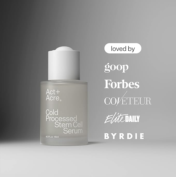 Act+Acre Cold Processed Stem Cell Scalp Serum - Promotes Thicker and Fuller-Looking Hair - Soothes and Hydrates the Scalp - Sulphate and Paraben Free - Aloe Vera for Improved Scalp Health - 1 fl oz.