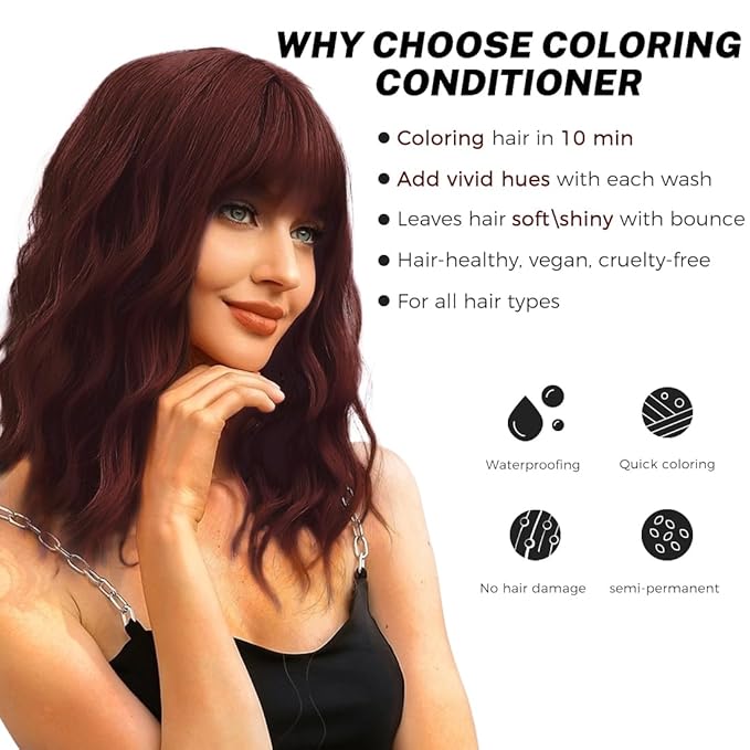 SOVONCARE Merlot Hair Color Depositing Conditioner Mask 5.28 OZ, Cruelty-Free