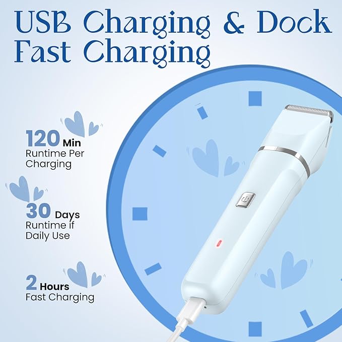 Electric Shaver for Women Gifts for Women - Rechargeable Cordless Bikini Trimmer Razor Hair Removal Groomer Wet/Dry Waterproof Pubic Body Facial Legs Arm Safe Ceramic Blade Hypoallergenic -Blue