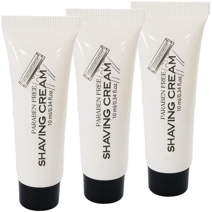 Bulk Shaving Cream - 0.34 fl oz Tubes, White, Pack of 144 - Travel Shaving Cream - Disposable Shave Foam Units for Hotels & Travel - Unscented