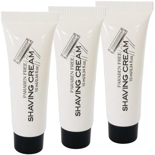 Bulk Shaving Cream - 0.34 fl oz Tubes, White, Pack of 144 - Travel Shaving Cream - Disposable Shave Foam Units for Hotels & Travel - Unscented