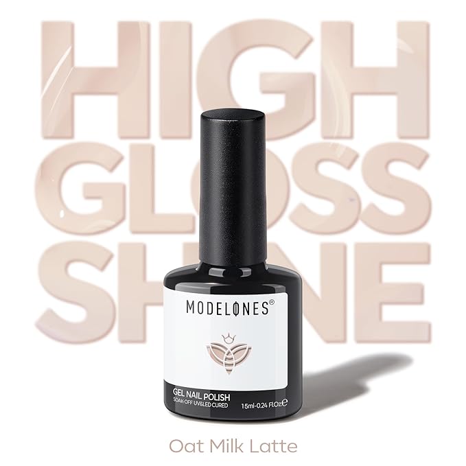 modelones Nude Gel Nail Polish Ivory Elegant Color Gel Polish Soak Off LED Nail Lamp Manicure Salon 15 ML