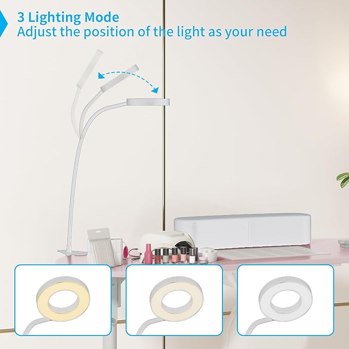 TABU Portable Manicure Nail Table, Foldable Manicure Table with Dust Collector Fan, LED Lamp, 4 Lockable Wheels and Carry Bag, Professional Nail Desk with Wrist Cushion (Pink)