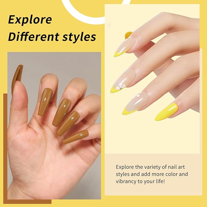 JR 9 Pcs 0.5oz Orange Fall Gel Polish Set Bright Shades for Beach Vacations & Pool Parties, Quick Dry, Fade-Proof Halloween Color Soak Off Fall Gel Polish Home DIY Gift Yellow Series