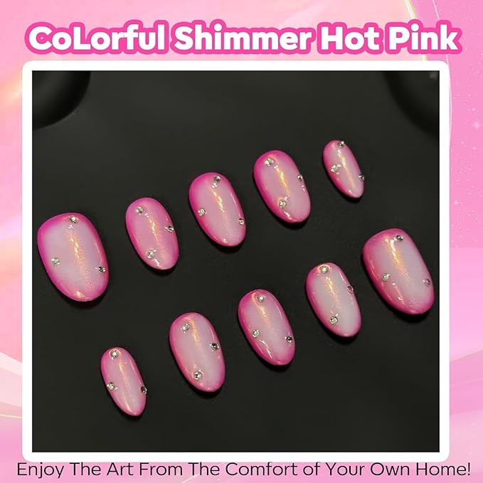 modelones Gel Nail Polish, 15 ML Hot Pink Bright Nail Polish Soak Off Led Neon Pink Polish Nail Art Design Salon DIY Gel Manicure for Women Girl