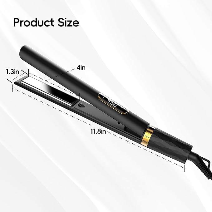 Nicebay 1” Titanium Flat Iron, Fast Heating Hair Straightener & Curler,with 5 Temp Settings, Negative Ion Technology,Travel-Friendly, Smooth Salon Design