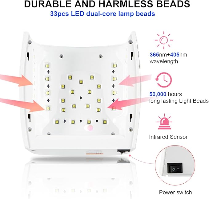 66W UV LED Nail Lamp, Professional Rechargeable Cordless UV Light for Gel Nails,5 Timer Settings Gel Nail Light, Nail Dryer Nail Art Manicure Tools for Home and Salon