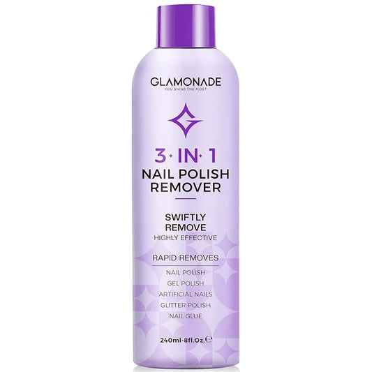 Acetone Nail Polish Remover: Professional Soak off Gel Nail Polish Remover Enriched with Natural Grape Seed Oil 8 Fl Oz for Gel Acrylic Nail Glue Dip Powder for Home Salon