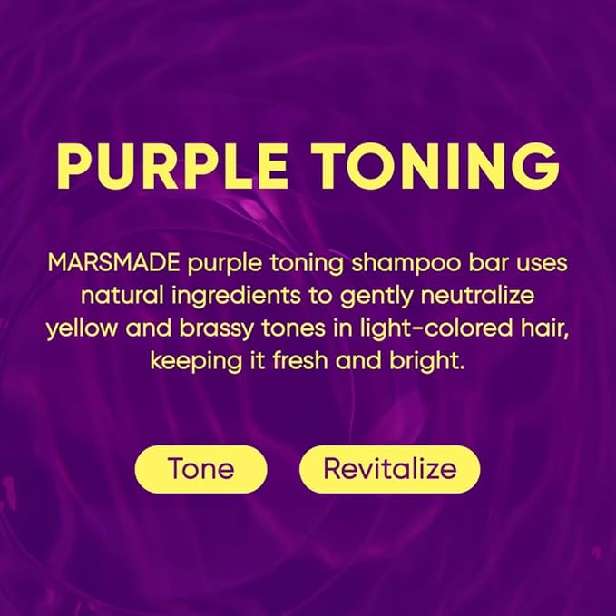Purple Toning Shampoo Bar 2.0 - Hydrating & Moisturizing Natural Hair Soap for Hair Color & Scalp Nourishment - Solid Shampoo for All Hair Types (120g, 4.23oz)