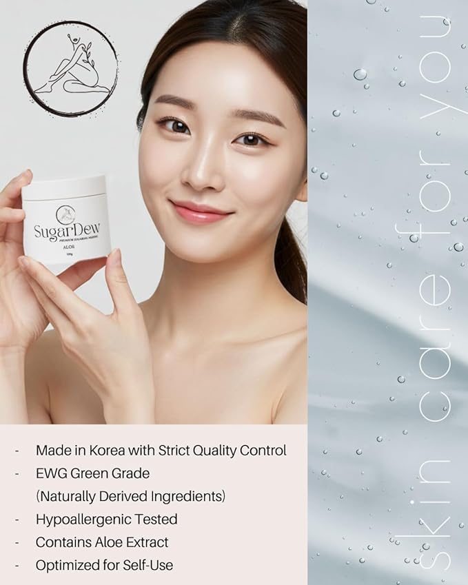 SugarDew Premium DIY Sugar Wax Kit with Aloe | Hair Removal for Legs, Arms, Face & Body | Made in Korea | 10.58oz All-in-One Set