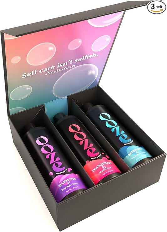 OOZE Bubble Bath Set for Women (16oz ea) Lavender, Eucalyptus & Passion Fruit - Bath and Body Spa Gift Set, Spa Gift for Her - Zero Parabens, Cruelty-Free, Made in The USA