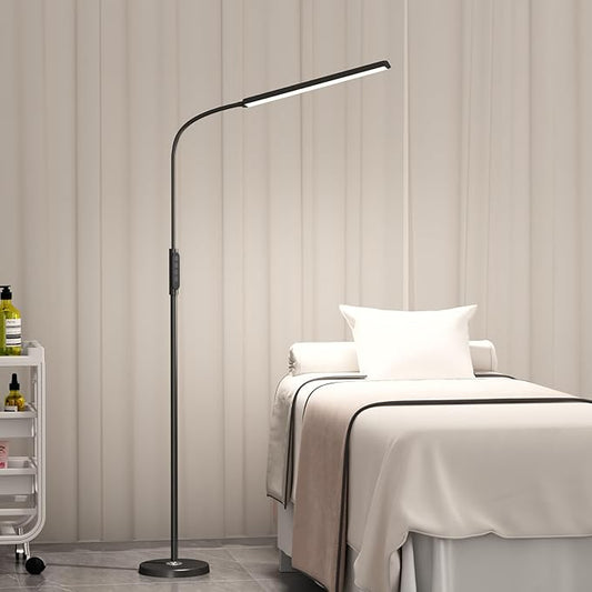 Bright LED Floor Lamps Remote Dimming for Eyelash Extension Tattoo Manicure Craft Drawing Makeup,Living Room Bedroom Office Adjustable Standing Reading Lights Esthetician Decor Supplies Nail lamp