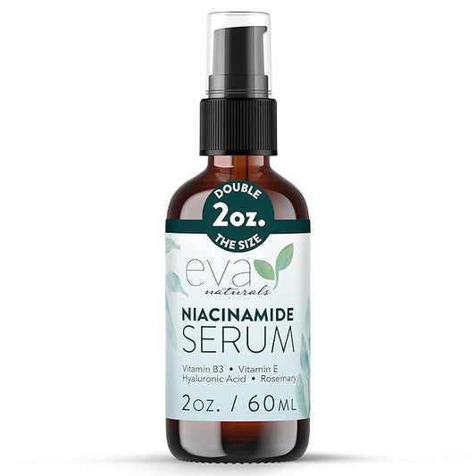 Eva Naturals Niacinamide 5% Serum for Face – B3 Pore Minimizer, Acne Treatment & Dark Spot Corrector with Hyaluronic Acid, Vitamin E, Aloe & Neem – Anti-Aging, Non-Greasy, Hydrating, 2oz