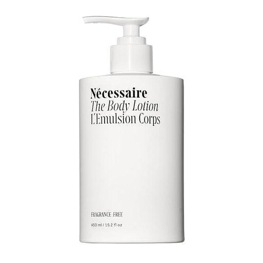 Nécessaire The Body Lotion Fragrance-Free — Unscented Multi-Peptide Body Moisturizer for Women + Men – Non-Comedogenic Lotion for Sensitive Skin – 450ml/15.2 fl oz